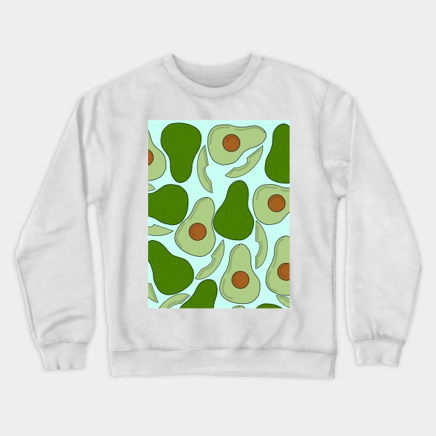 Avocado Pattern in Green Crewneck Sweatshirt by OneThreeSix